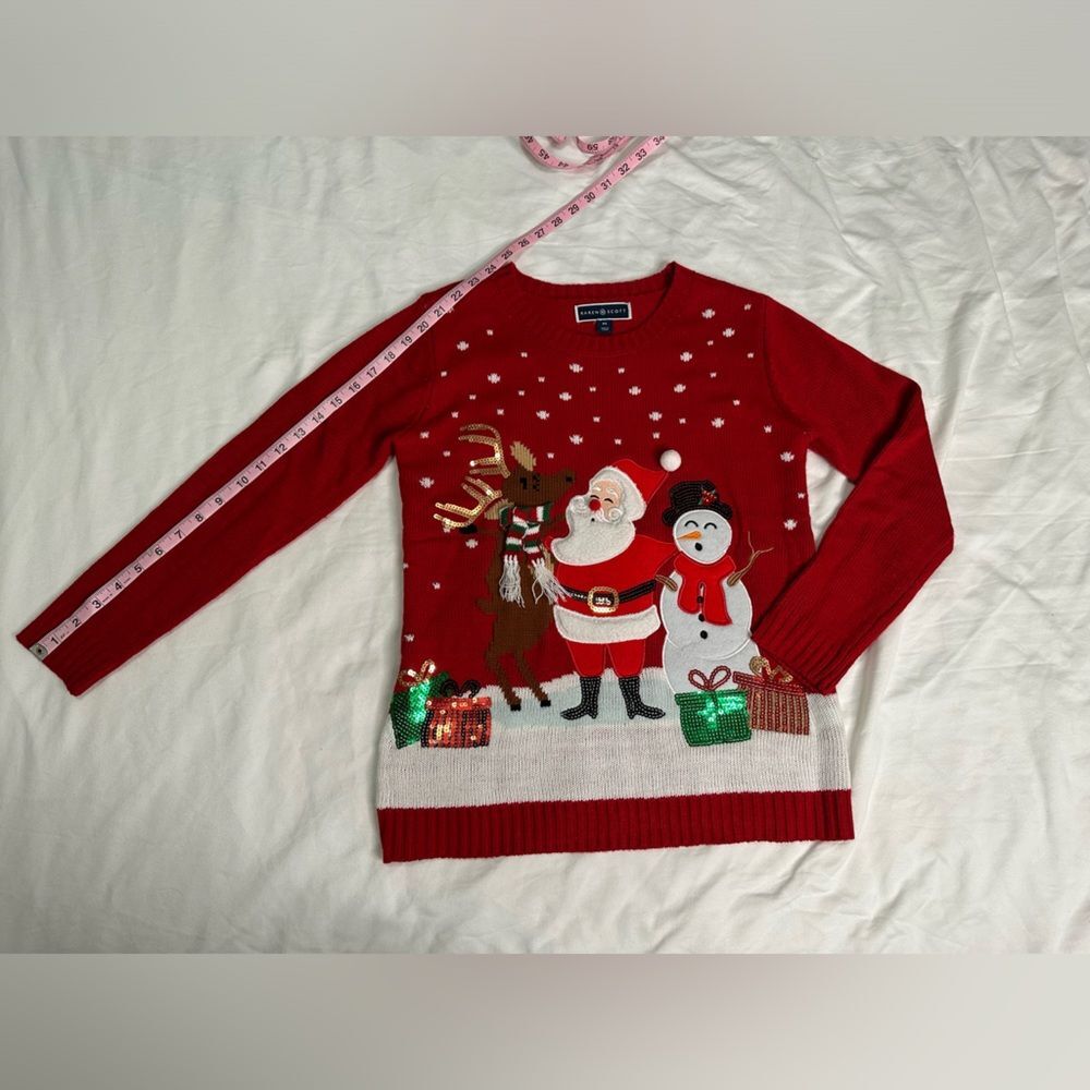Karen Scott Ugly Christmas Embellished Santa Reindeer Snowman Holiday Sweater SP - Picture 8 of 8
